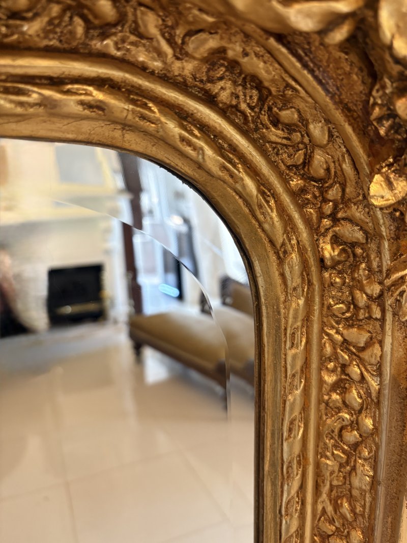 Outstanding Quality Antique Edwardian Carved Gilded Frame Wall Mirror - Image 7